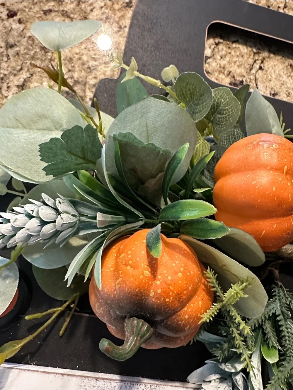 Welcome Fall Pumpkin Wall Sign with Greenery